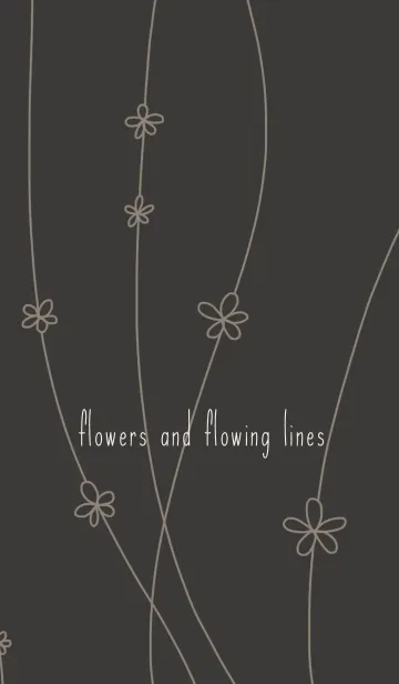[LINE着せ替え] 花と流線*ブラック＆ベージュの画像1
