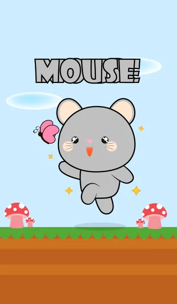 [LINE着せ替え] Love U Cute Grey Mouse Theme (JP)の画像1