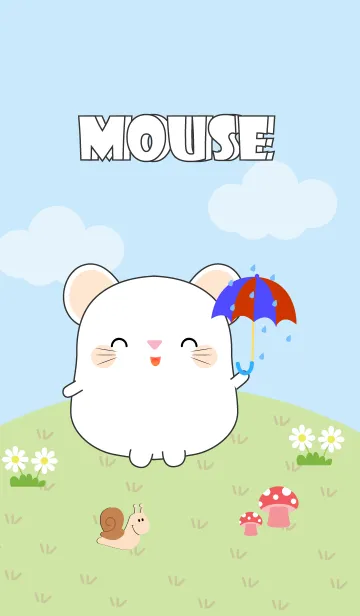 [LINE着せ替え] Love Cute Fat White Mouse Theme (jp)の画像1