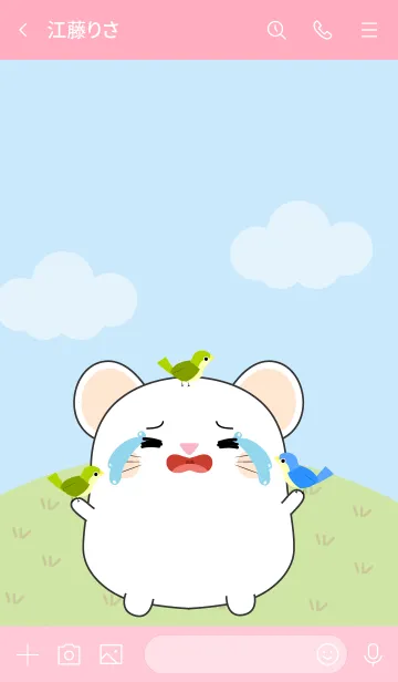 [LINE着せ替え] Love Cute Fat White Mouse Theme (jp)の画像3