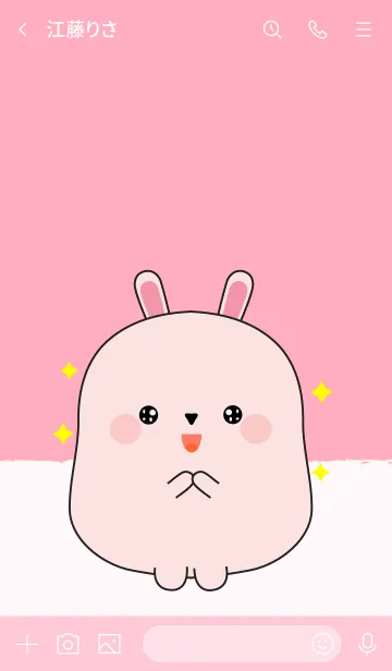 [LINE着せ替え] Emotions Fat Pink Rabbit (jp)の画像3