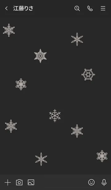 [LINE着せ替え] 黒と白 : シンプルかわいい雪結晶の画像3