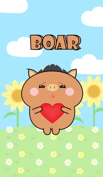 [LINE着せ替え] Happy Lovely Boar Theme (jp)の画像1