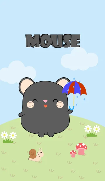 [LINE着せ替え] Love Cute Fat Black Mouse Theme (jp)の画像1