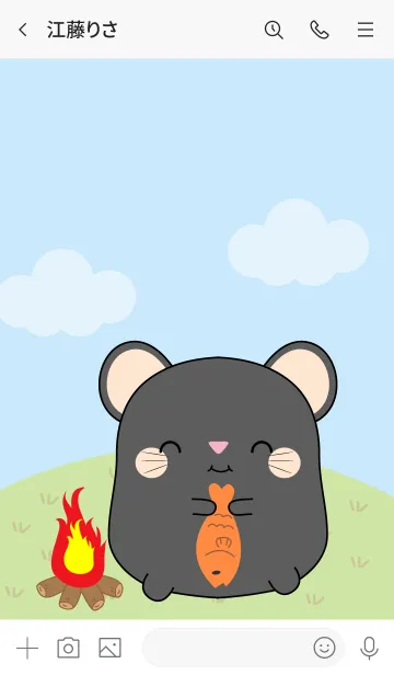 [LINE着せ替え] Love Cute Fat Black Mouse Theme (jp)の画像3