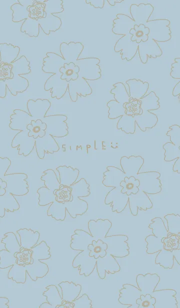 [LINE着せ替え] 線の花 ブルー4の画像1