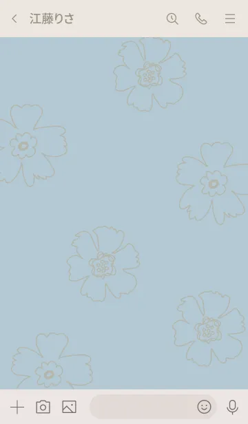 [LINE着せ替え] 線の花 ブルー4の画像3