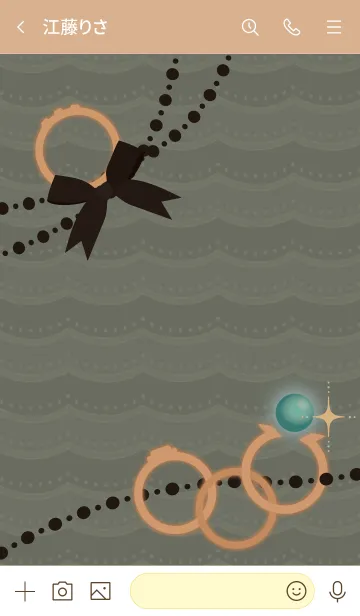 [LINE着せ替え] 誕生石リング(12月) + カフェラテの画像3