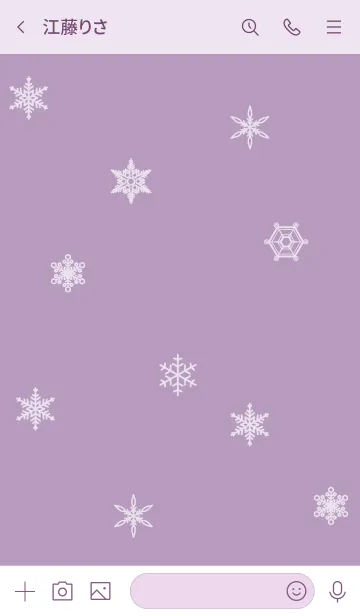 [LINE着せ替え] パープル : シンプルかわいい雪結晶の画像3