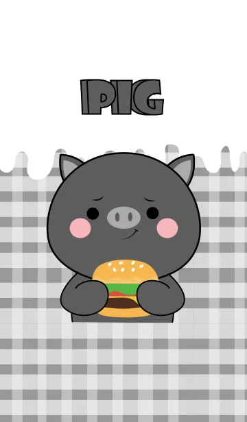 [LINE着せ替え] Black Pig is Enjoy Eating (jp)の画像1