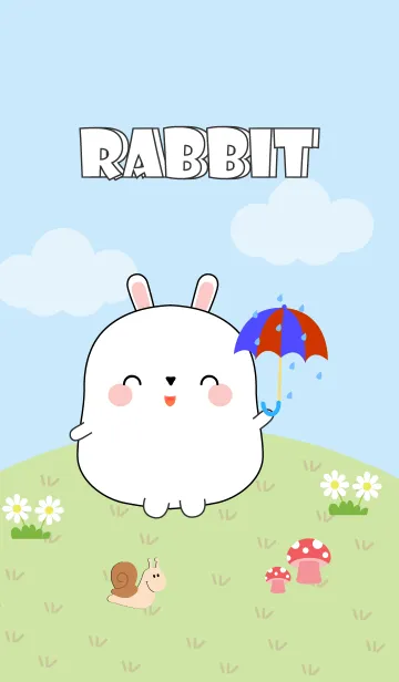 [LINE着せ替え] Love Cute Fat White Rabbit Theme (jp)の画像1