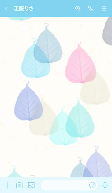 [LINE着せ替え] 葉っぱ 重ね 青 ピンク10の画像3