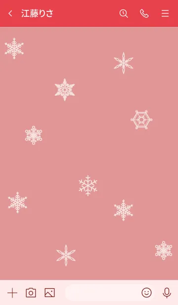 [LINE着せ替え] 赤 : シンプルかわいい雪結晶の画像3