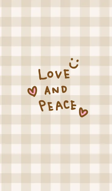 [LINE着せ替え] 茶ギンガムチェック-スマイル6-の画像1