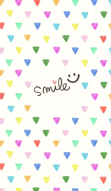 [LINE着せ替え] 水彩カラフル三角-スマイル11-の画像1