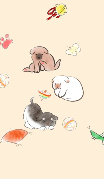 [LINE着せ替え] 日本画風 シンプル 犬の画像1
