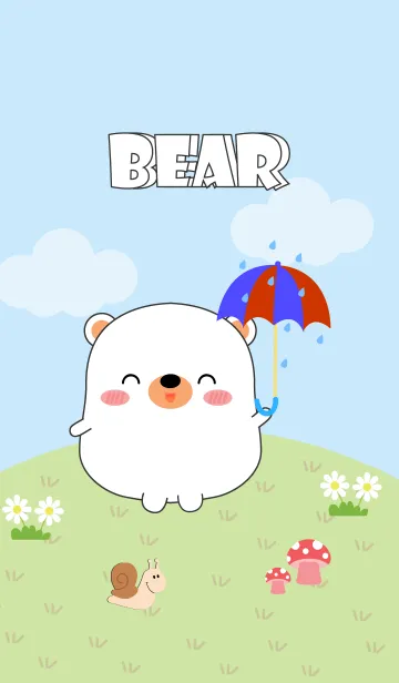 [LINE着せ替え] Love Cute Fat White Bear Theme (jp)の画像1
