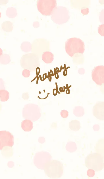 [LINE着せ替え] スマイル-大人水彩水玉ピンク10-の画像1