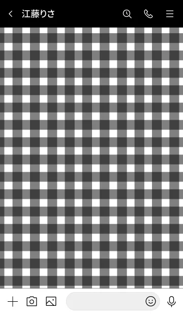 [LINE着せ替え] Gingham Check Black -SIMPLE-の画像3