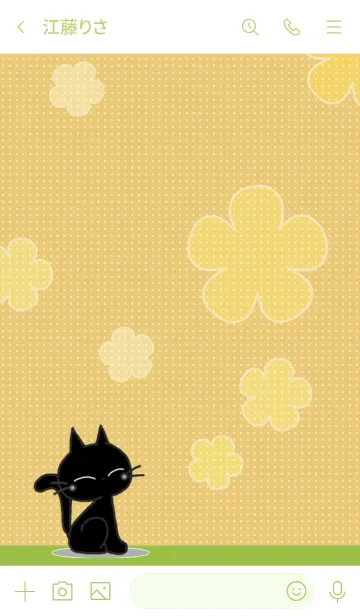 [LINE着せ替え] 黒ねこのお便り -flower-の画像3