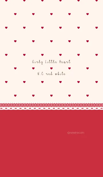 [LINE着せ替え] Girly Little Heart N.C red whiteの画像1