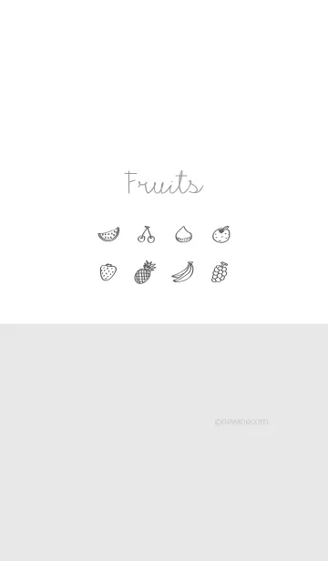 [LINE着せ替え] Fruits gray whiteの画像1