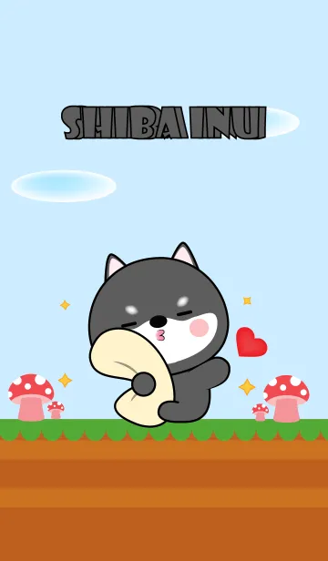 [LINE着せ替え] Love U Cute Black Shiba Inu Theme (JP)の画像1