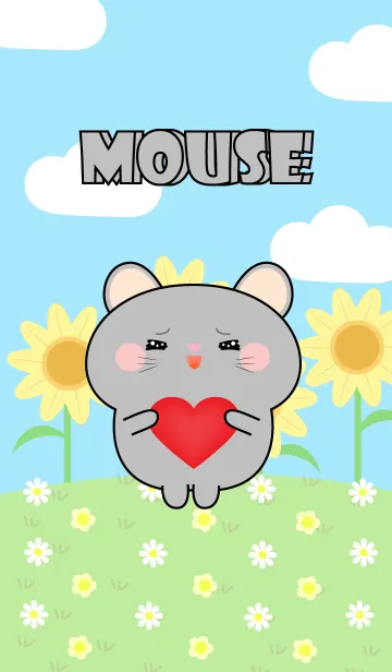 [LINE着せ替え] Happy Lovely Grey Mouse Theme (jp)の画像1