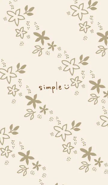 [LINE着せ替え] シンプルくすみフラワーベージュ3の画像1