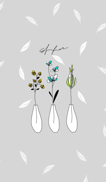 [LINE着せ替え] 北欧グラスアート・ラウンド・グレーの画像1