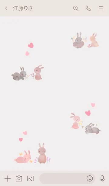 [LINE着せ替え] Flowery Bunniesの画像3