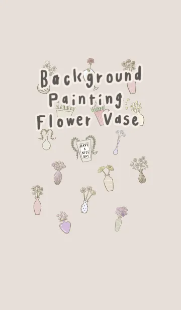 [LINE着せ替え] Background Painting Flower Vaseの画像1