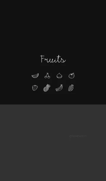 [LINE着せ替え] Fruits gray blackの画像1