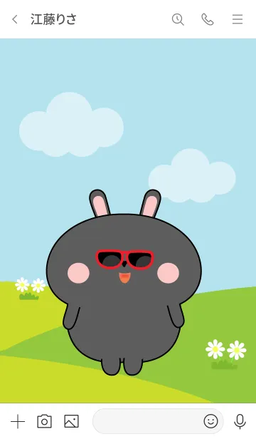 [LINE着せ替え] Love Lovely Black Rabbit Theme (jp)の画像3