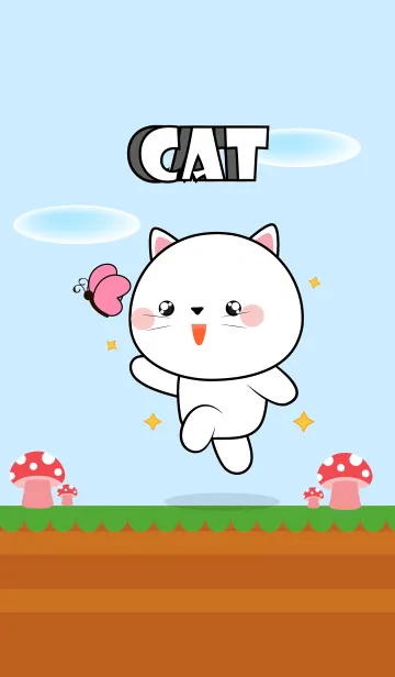 [LINE着せ替え] Love U Cute White Cat Theme (JP)の画像1