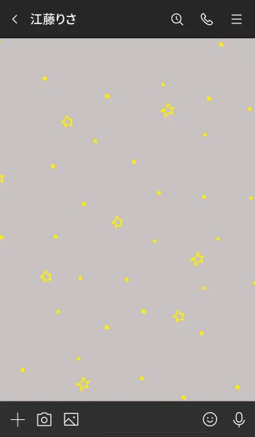 [LINE着せ替え] 夜星と月スマイル グレーの画像3