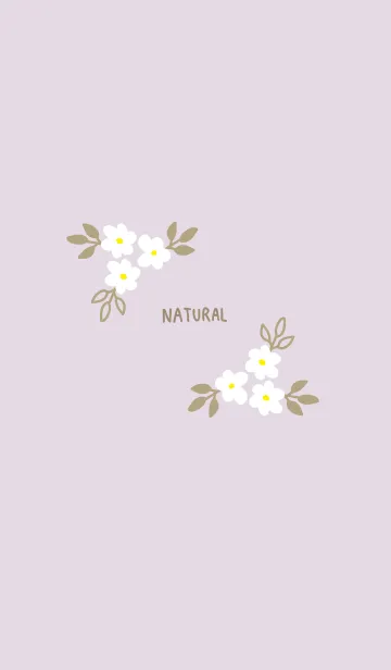 [LINE着せ替え] ナチュラル花くすみパープル2の画像1