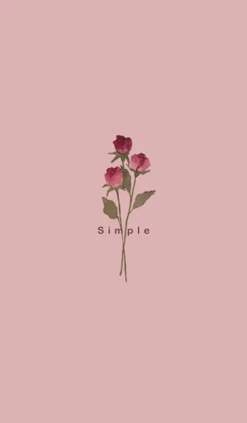 [LINE着せ替え] simple 赤薔薇ブーケの画像1