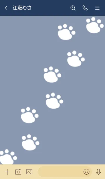 [LINE着せ替え] もこもこ犬と足跡の着せかえの画像3