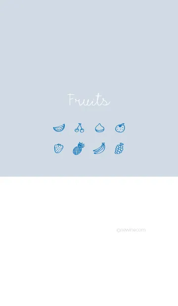 [LINE着せ替え] Fruits gray blueの画像1