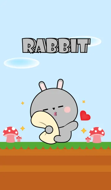 [LINE着せ替え] Love U Cute Grey Rabbit Theme (JP)の画像1