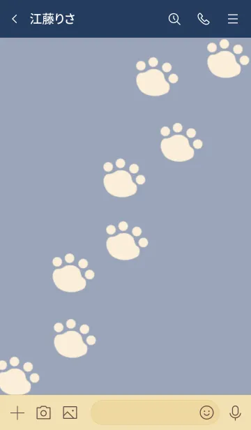 [LINE着せ替え] 子猫ちゃんと足跡の着せかえの画像3