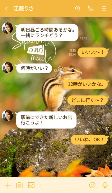 [LINE着せ替え] 秋 着せかえ Squirrel and mapleの画像4