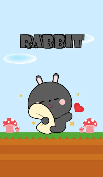 [LINE着せ替え] Love U Cute Black Rabbit Theme (JP)の画像1