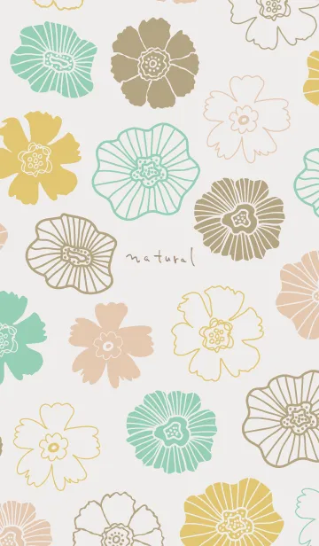 [LINE着せ替え] くすみカラー 花畑 グレー5の画像1