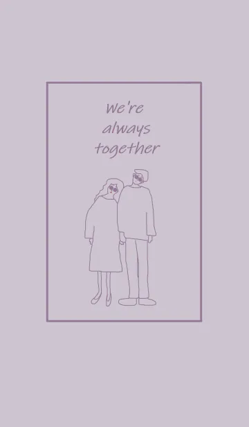 [LINE着せ替え] We're always together / lavender beigeの画像1