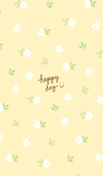 [LINE着せ替え] 白い小花 イエロー5の画像1