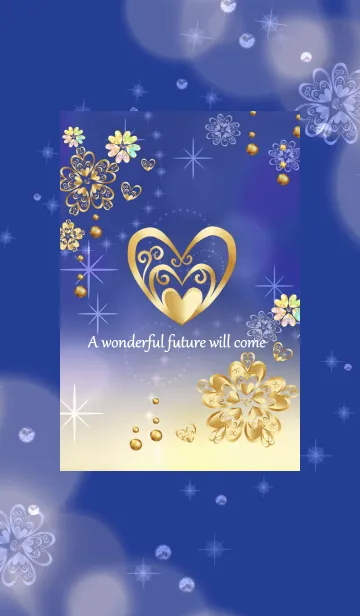 [LINE着せ替え] 人間関係が好転♪黄金ハートとクローバーの画像1