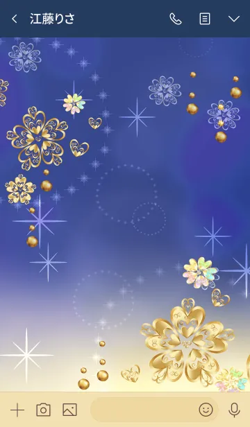 [LINE着せ替え] 人間関係が好転♪黄金ハートとクローバーの画像3