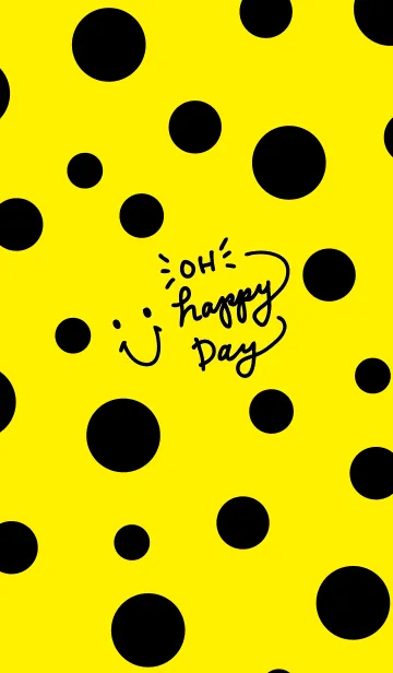 [LINE着せ替え] ドットスマイル黄色9の画像1